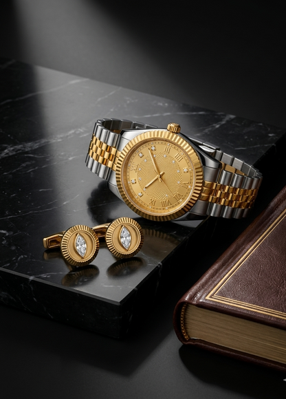 Exclusive Two-Tone Designer Watch – Luxury Crafted