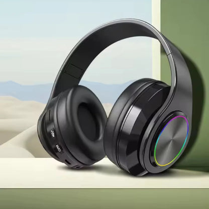 Bluetooth Headphones RGB Lighting Noise Cancellation Foldable Headsets Over Ear Stereo HIFI Sports Headset TF Music Player B39