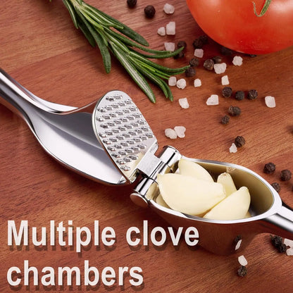 1pcs Garlic Press Easy to Squeeze and Clean with Soft Easy Squeeze Ergonomic Handle Zinc Alloy Garlic Mincer & Crusher