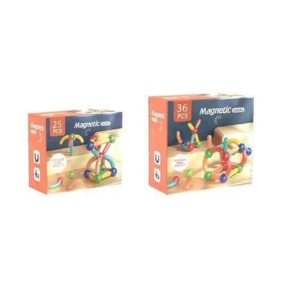 Assembled Magnetic Building Blocks Cube Set Early Education Toys Brain Development Puzzle for Baby  Creative Magnetic Rod Toy