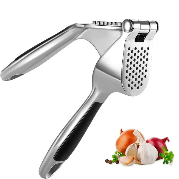 1pcs Garlic Press Easy to Squeeze and Clean with Soft Easy Squeeze Ergonomic Handle Zinc Alloy Garlic Mincer & Crusher