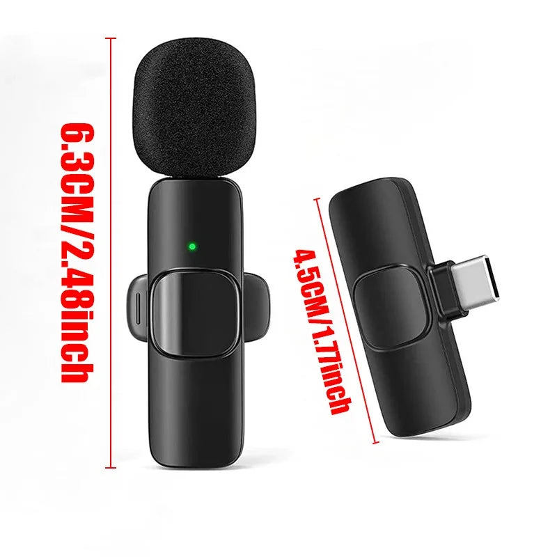 Wireless Lavalier Microphone For Type-C Smartphones Mini Mic for Vlogging TikTok Facebook Videos Microphones Audio Recording