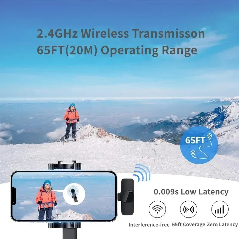 Wireless Lavalier Microphone For Type-C Smartphones Mini Mic for Vlogging TikTok Facebook Videos Microphones Audio Recording