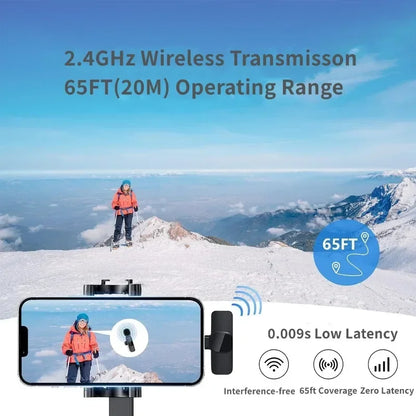 Wireless Lavalier Microphone For Type-C Smartphones Mini Mic for Vlogging TikTok Facebook Videos Microphones Audio Recording