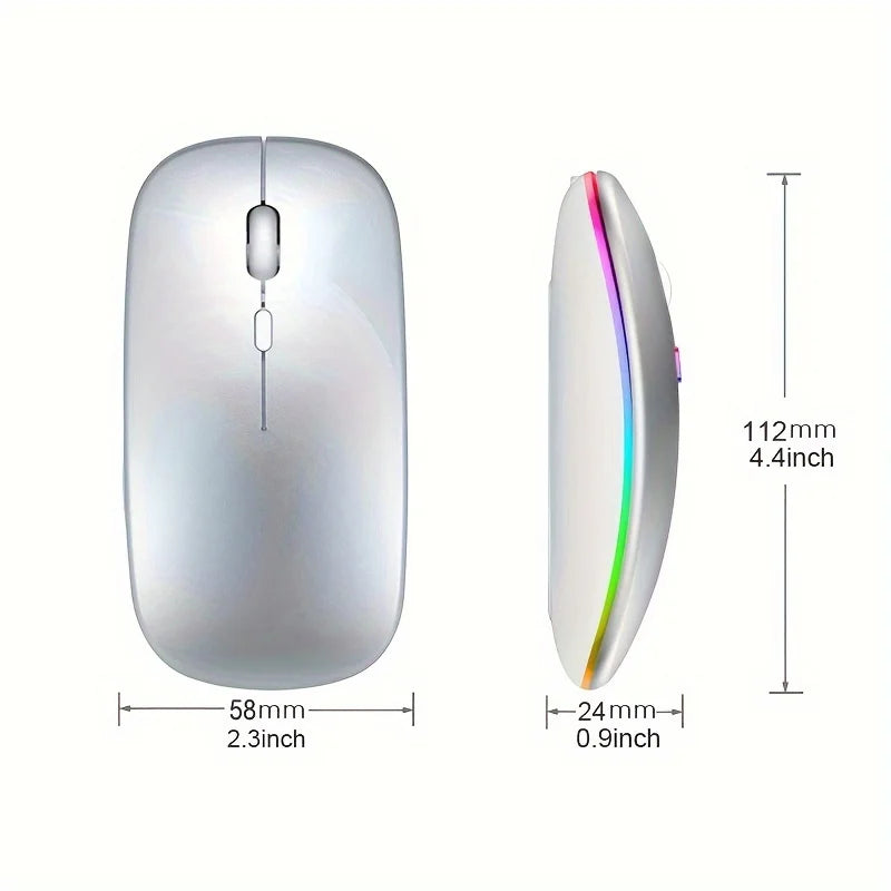 Wireless Bluetooth Mouse 2.4G Dual Modes Rechargeable Mice RGB Ergonomic Silent Click Mouse For PC Computer iPad Laptops 3600DPI