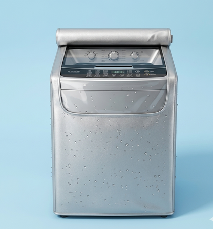 Silver Metallic Washing Machine Cover (Top-Loading Protector)